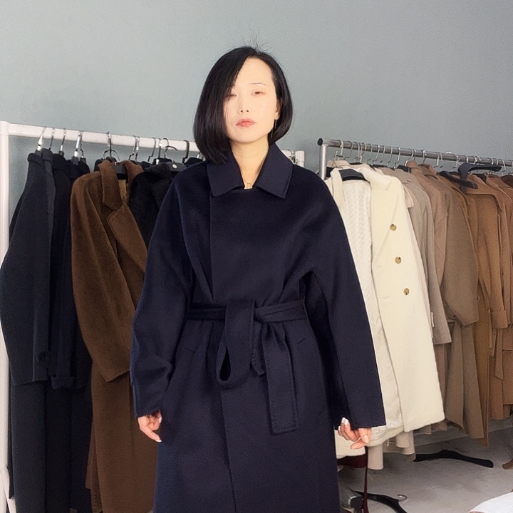 双面呢大衣藏蓝色M码