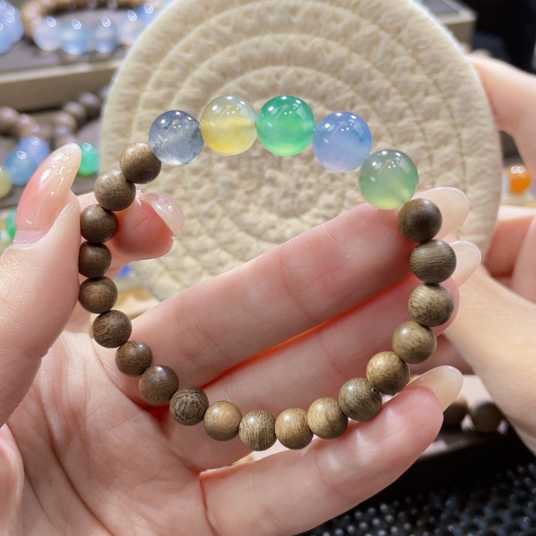 翡翠未镶嵌手链卡9加 糖果