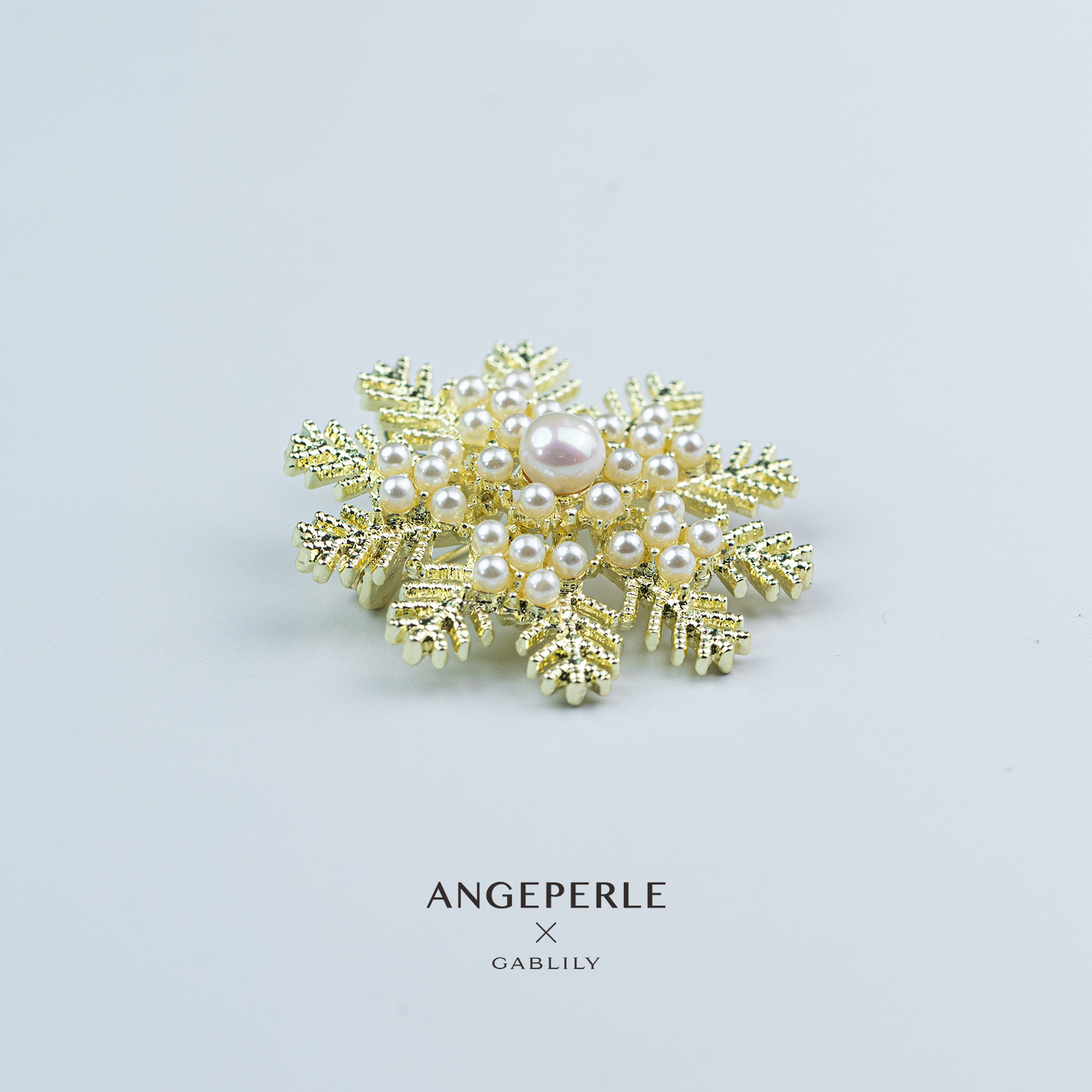 天使之泪淡水珍珠雪花胸针小香风6-7mm百搭时尚设计款【黄黄珠宝】