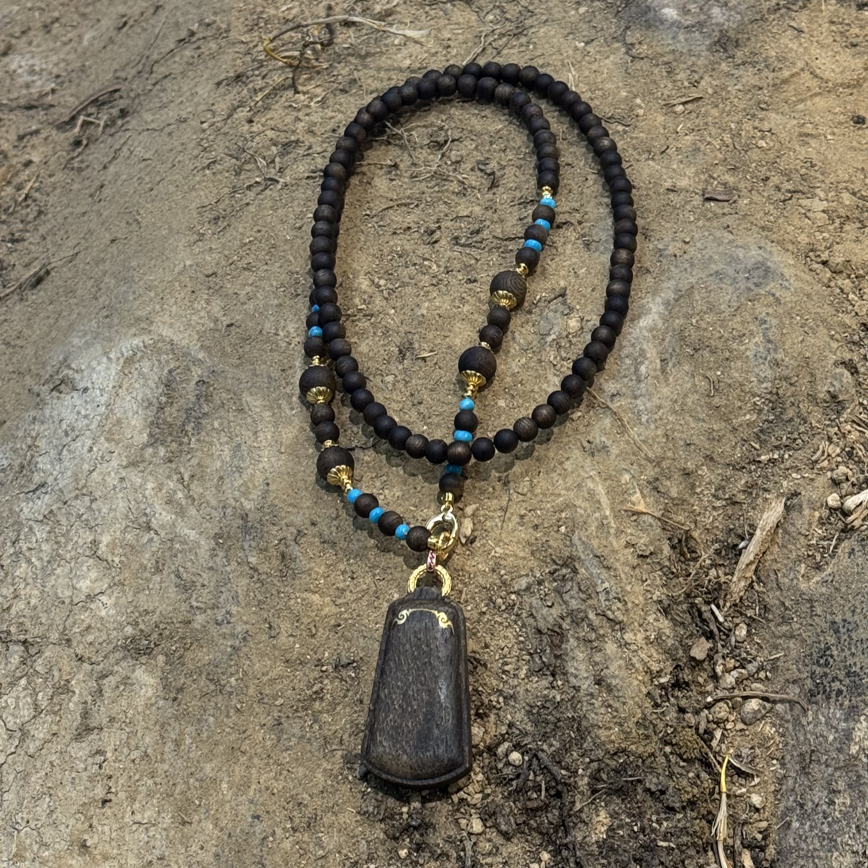 沉香【金腾香舍】文莱黑油软丝项链吊坠7mm左右