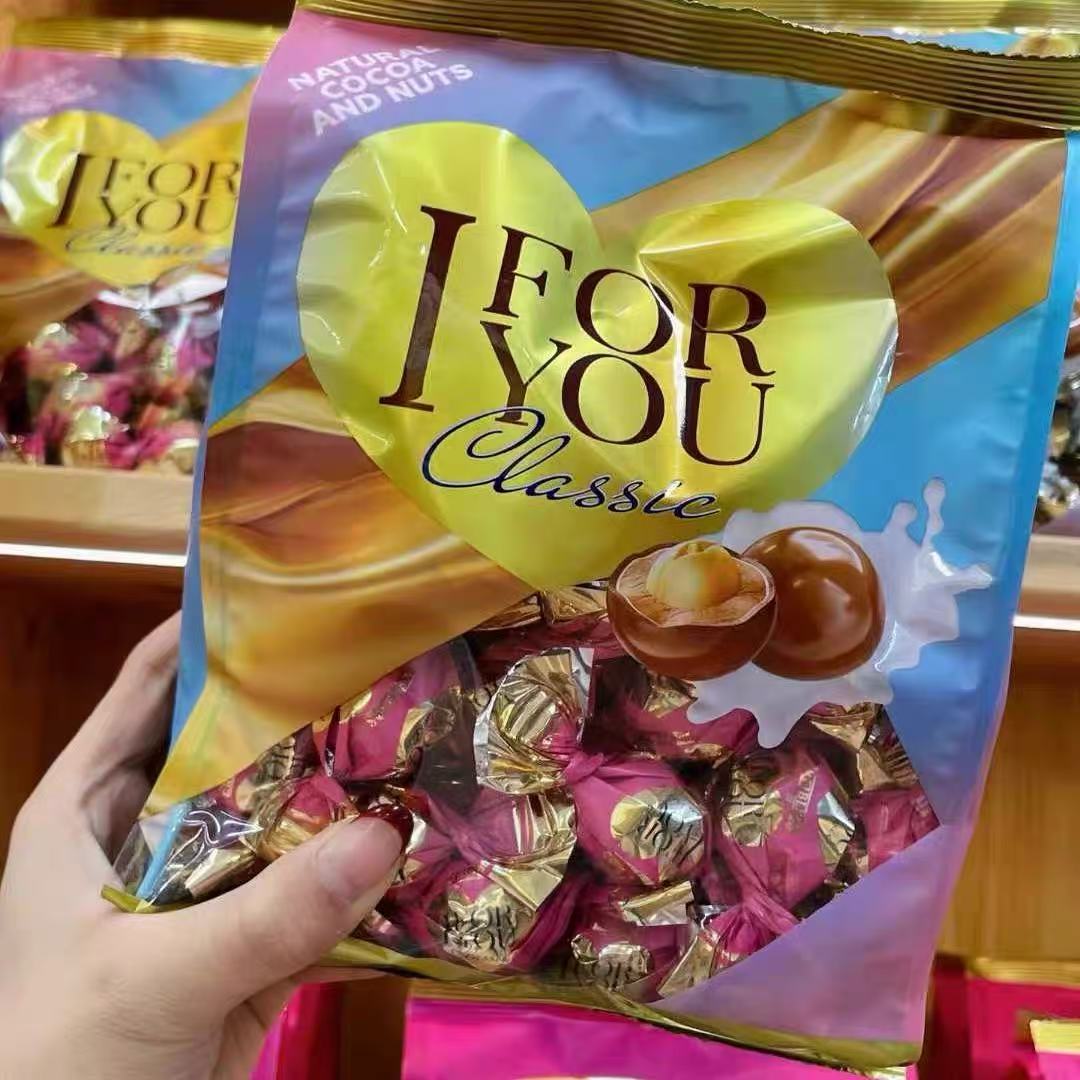 乌兹别克斯坦ERFIBLESS牌我为你巧克力味花生夹心糖400