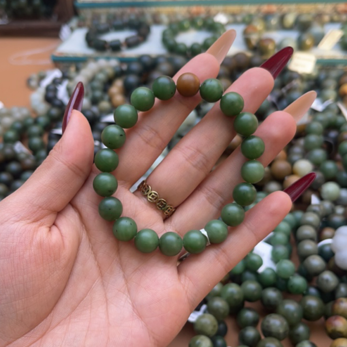 和田玉手串1128z拍一发一