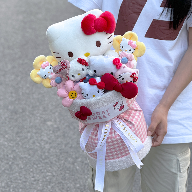 创意毕业hellokitty玩偶花束生日礼物送女生女友kt猫七夕男生女生