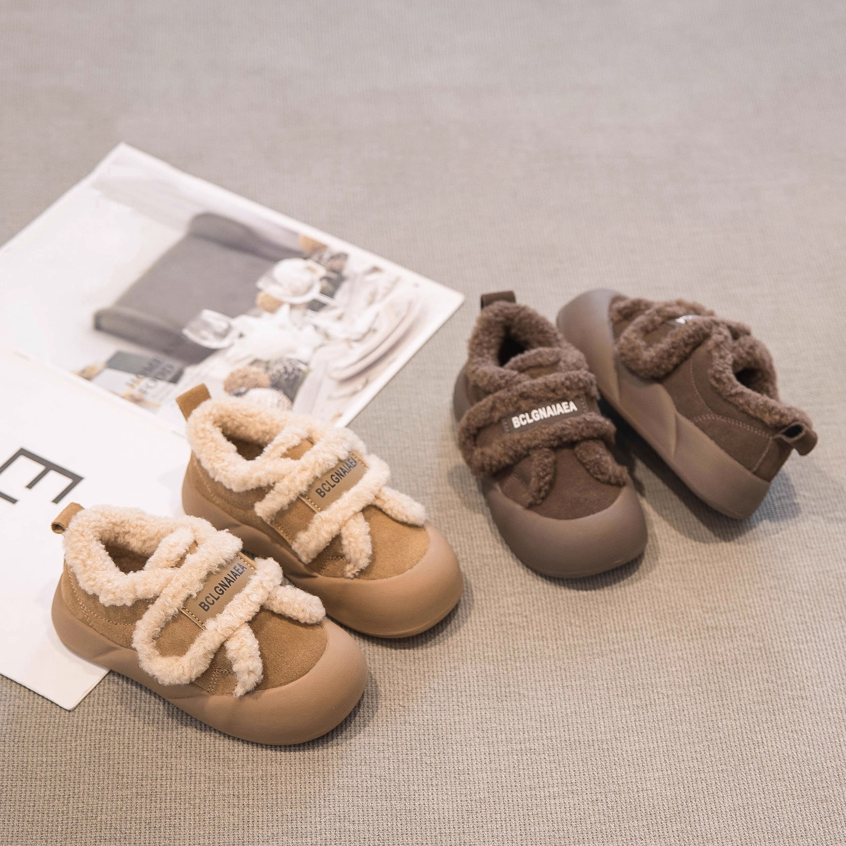 【新疆包邮】加绒保暖毛毛鞋男女童冬季软底舒适雪地靴棉鞋168