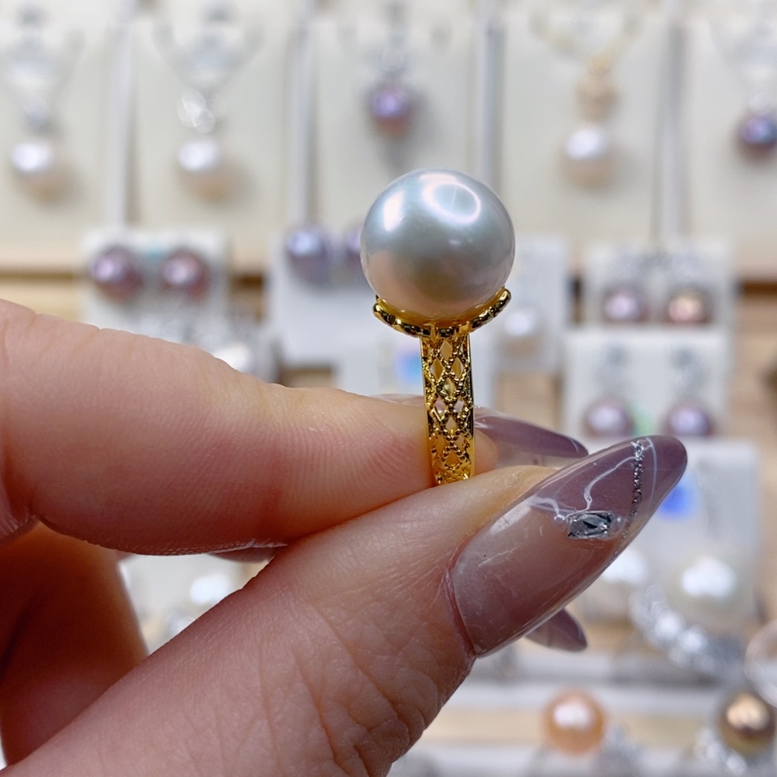 淡水珍珠戒指合金