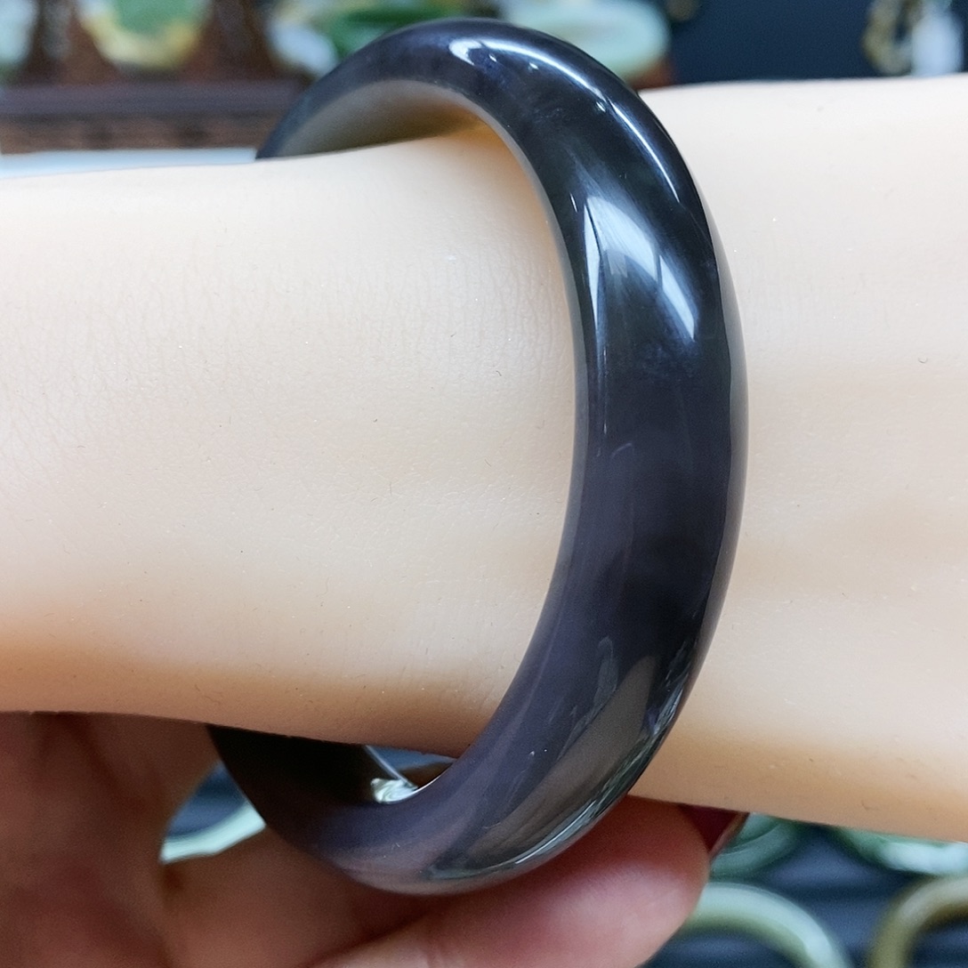 【闪购商品】和田玉手镯未镶嵌和田玉帝王烟紫