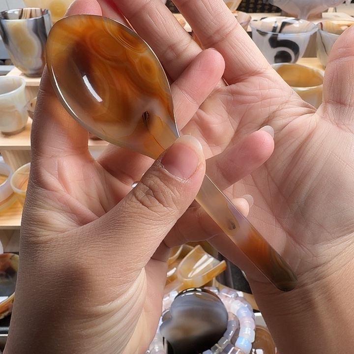 达***瓦玛瑙/玉髓未镶嵌汤勺