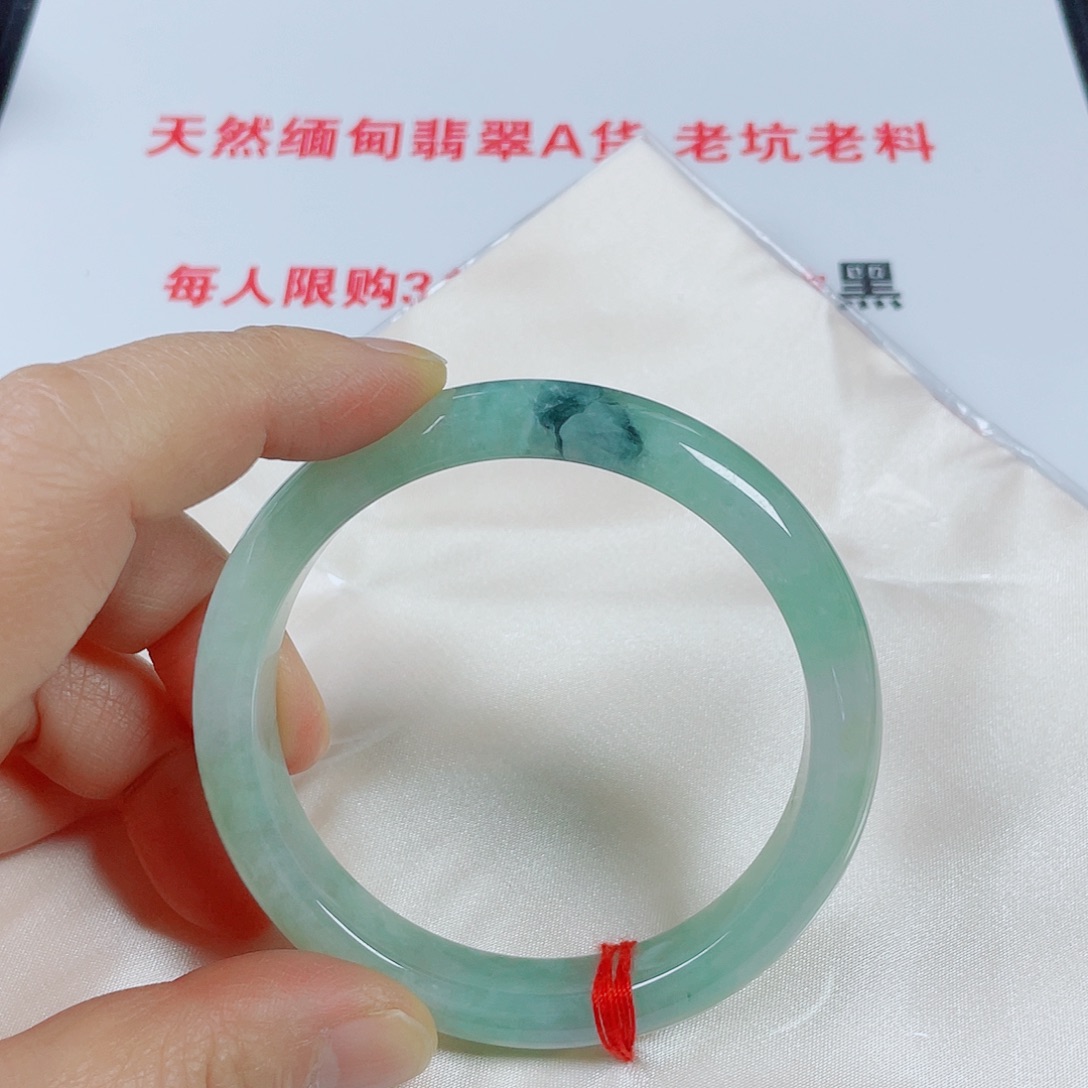翡翠未镶嵌手镯天然翡翠手镯61.7