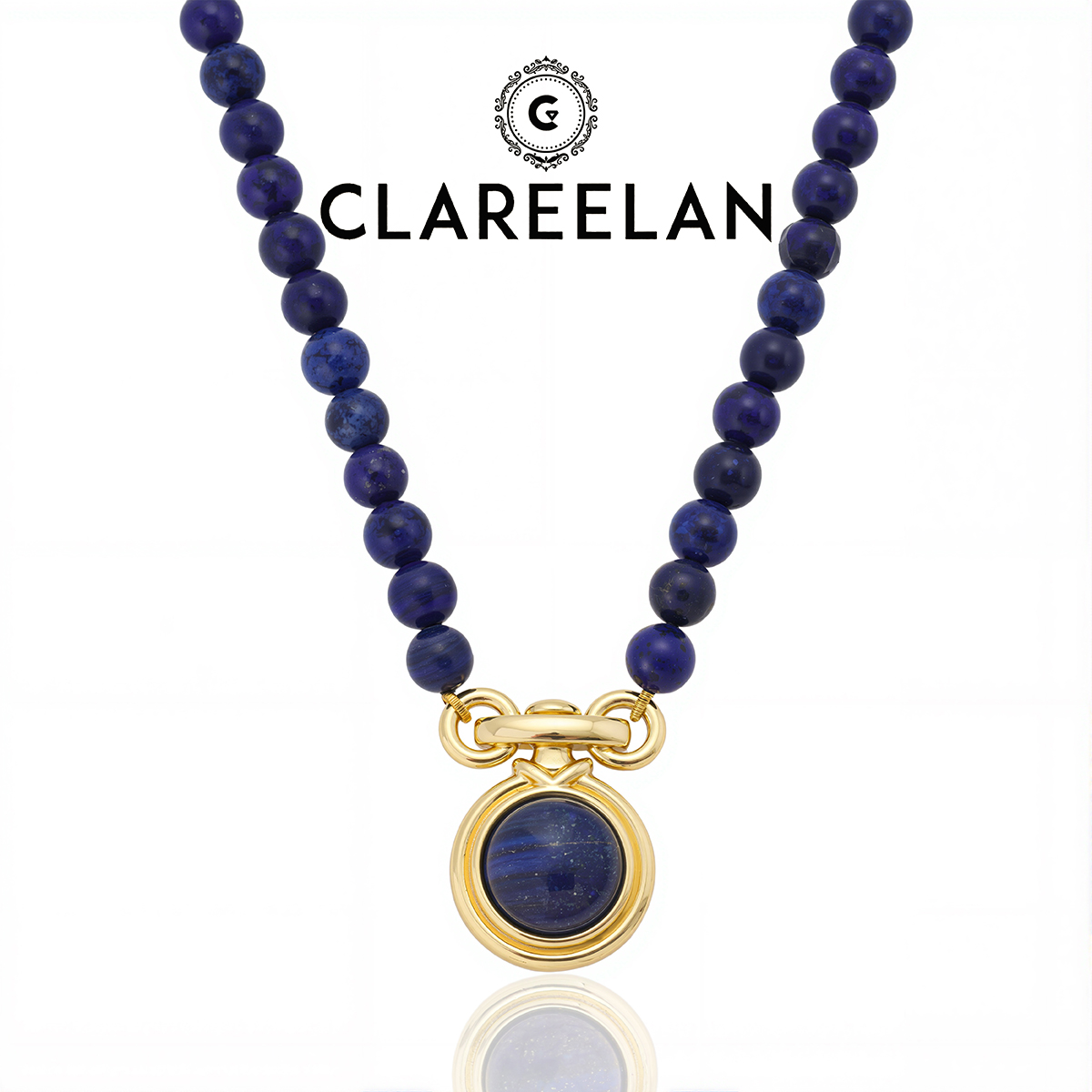 Clareelan 【青金】蓝色复古百搭小众耳环项链