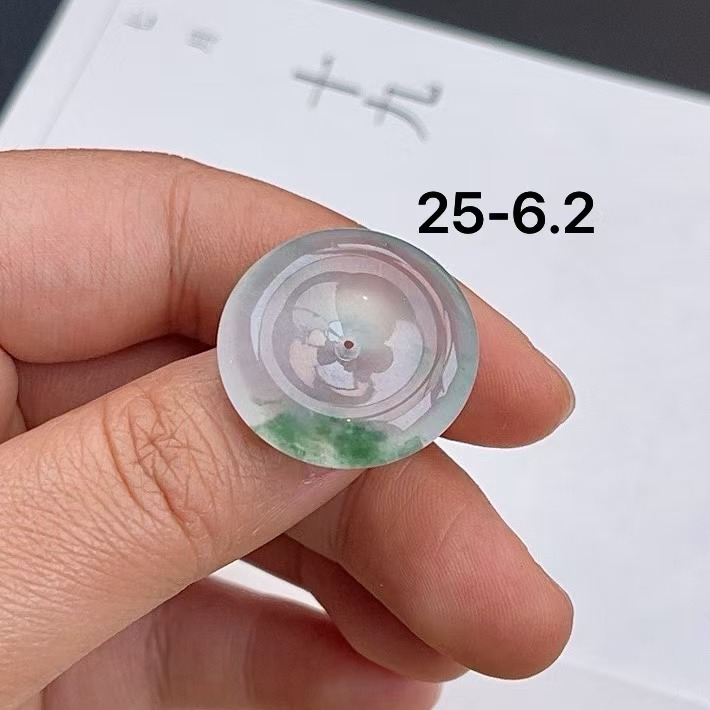 冰透 飘花挂件天然A货翡翠