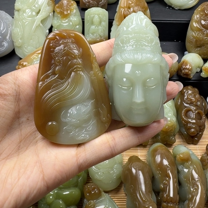 陕***业和田玉未镶嵌挂件