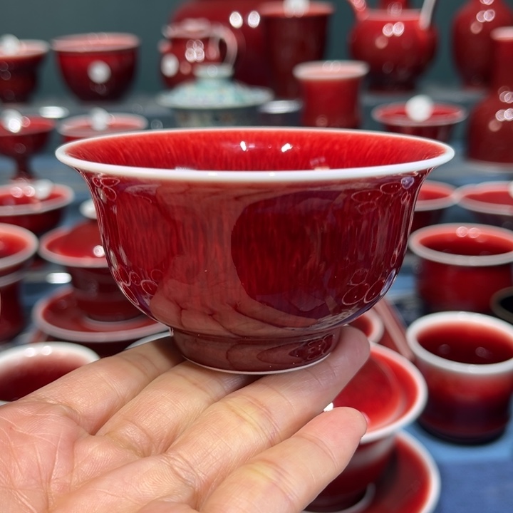 景德镇陶瓷浅行窑小压手杯