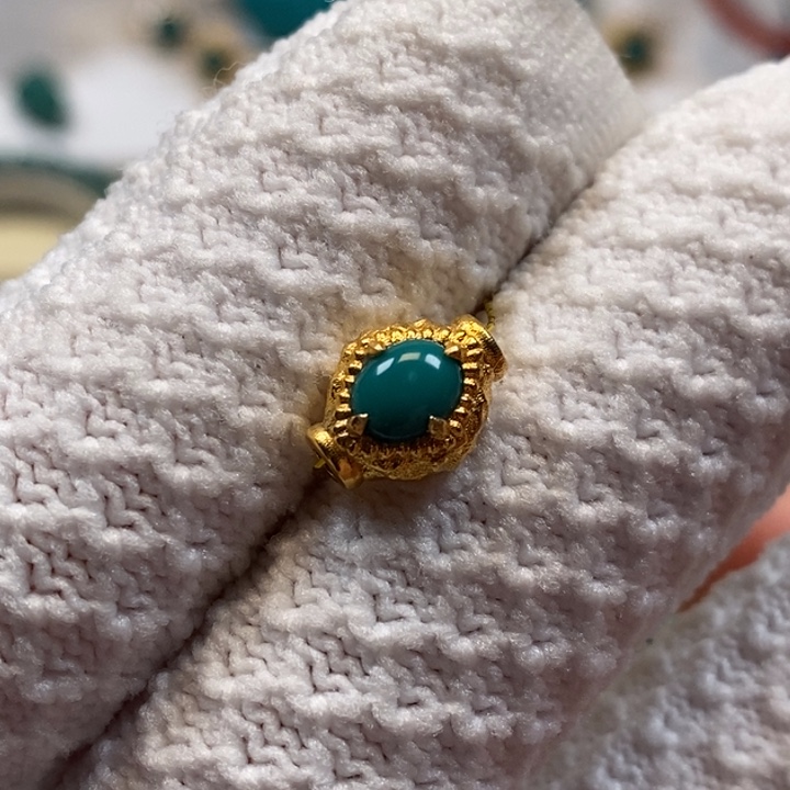 绿松石珠宝奇石18K金镶嵌A457