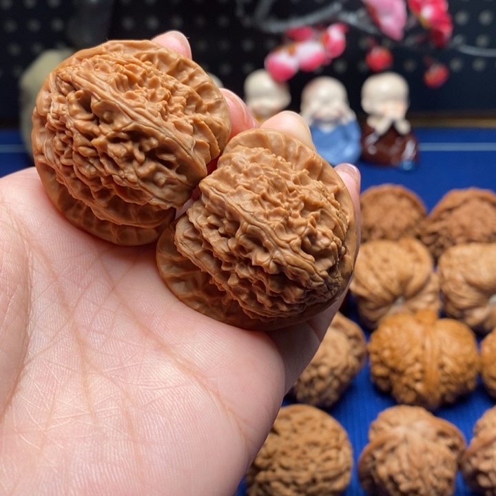 文玩核桃把件41尺三角白微修