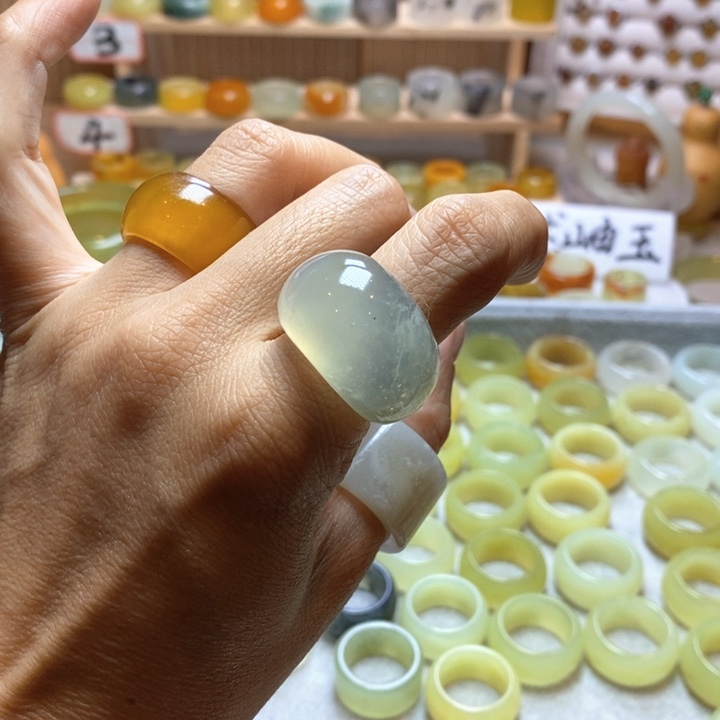 江***未镶嵌岫玉戒指岫玉精品指环港码 16