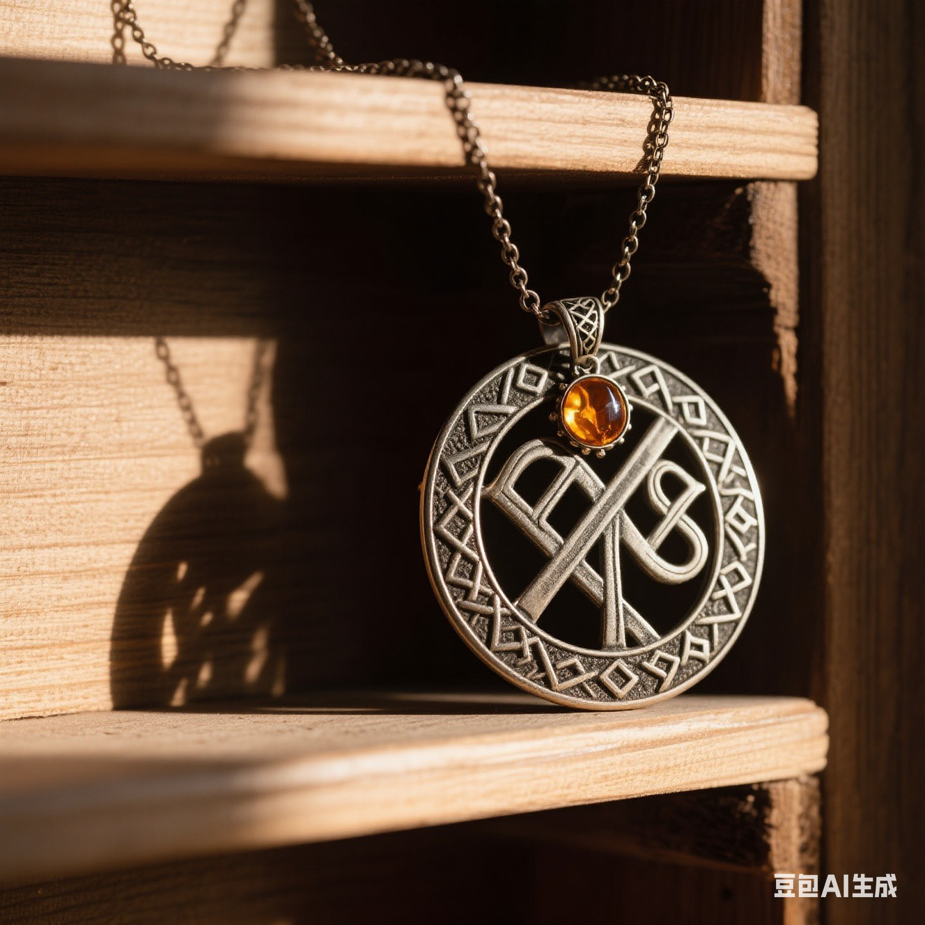 铁合金大理石吊坠 无镀层饰品欧美风通用复古银制品项链挂坠链子