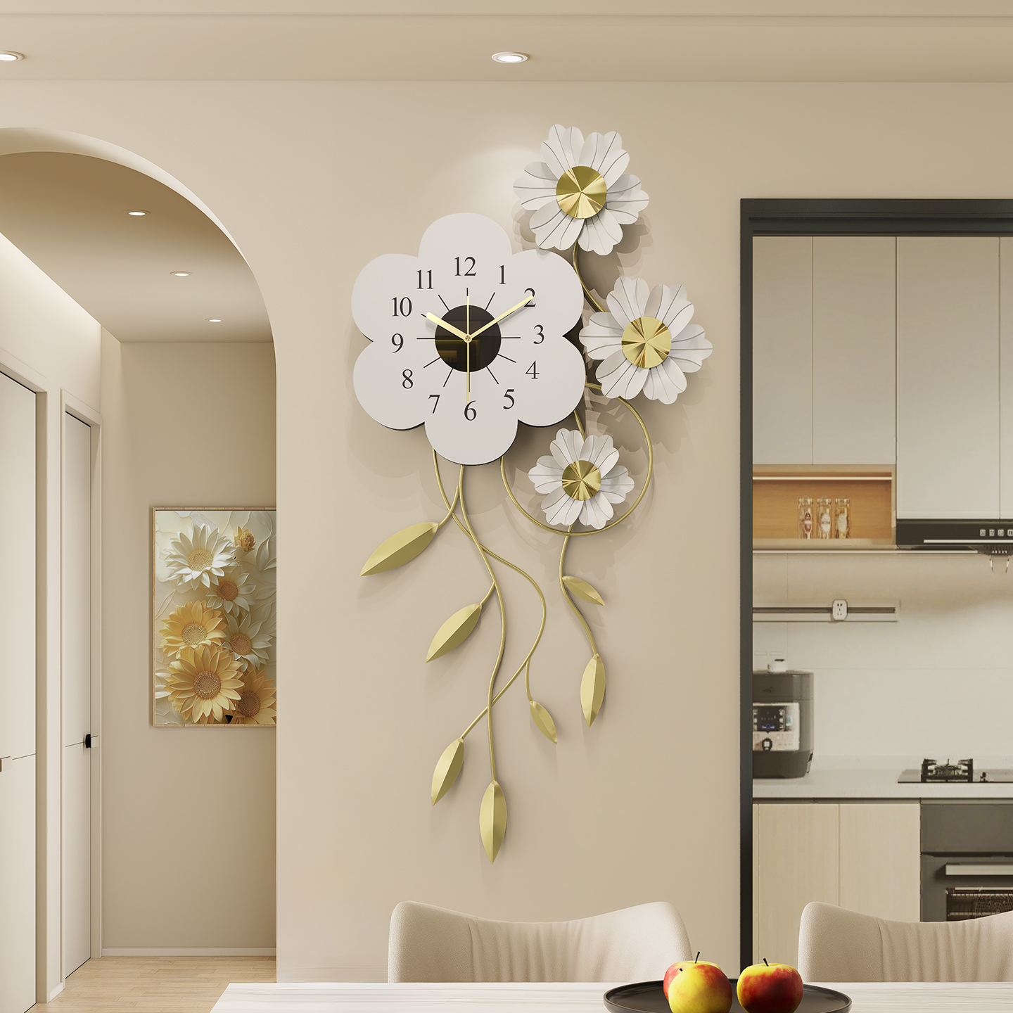 繁花似锦--恋妆创意装饰挂钟客厅餐厅家用时钟静音钟表2025新款