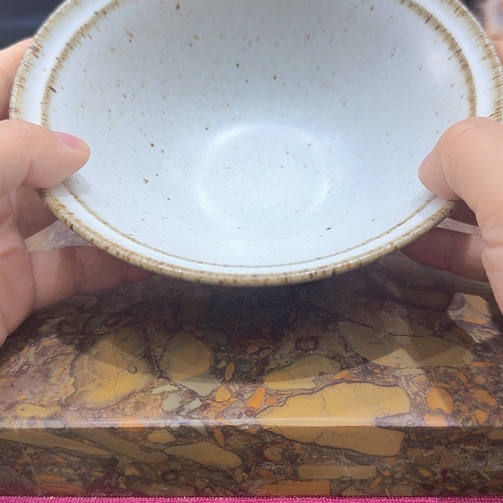 柴烧汝瓷碗一个，瓷。。。