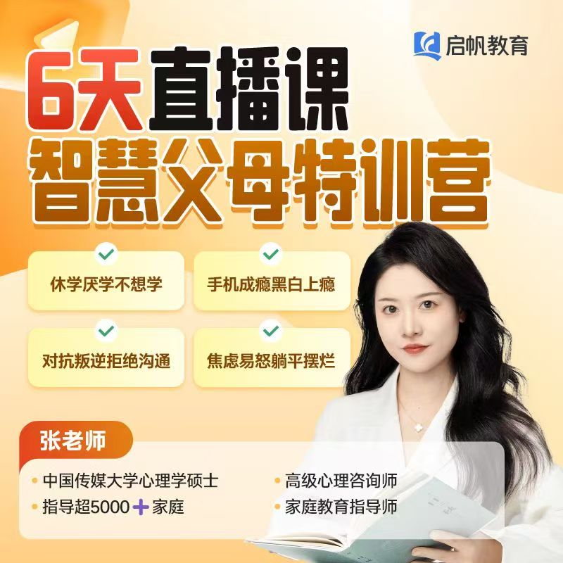 六天解决孩子厌学叛逆，沉迷手机，不爱沟通，亲子关系差等问题ZX