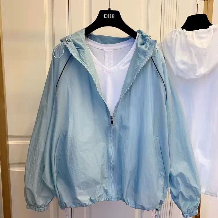 【非图片款】开衫轻薄透气粉色连帽防晒衣外套女士夏季