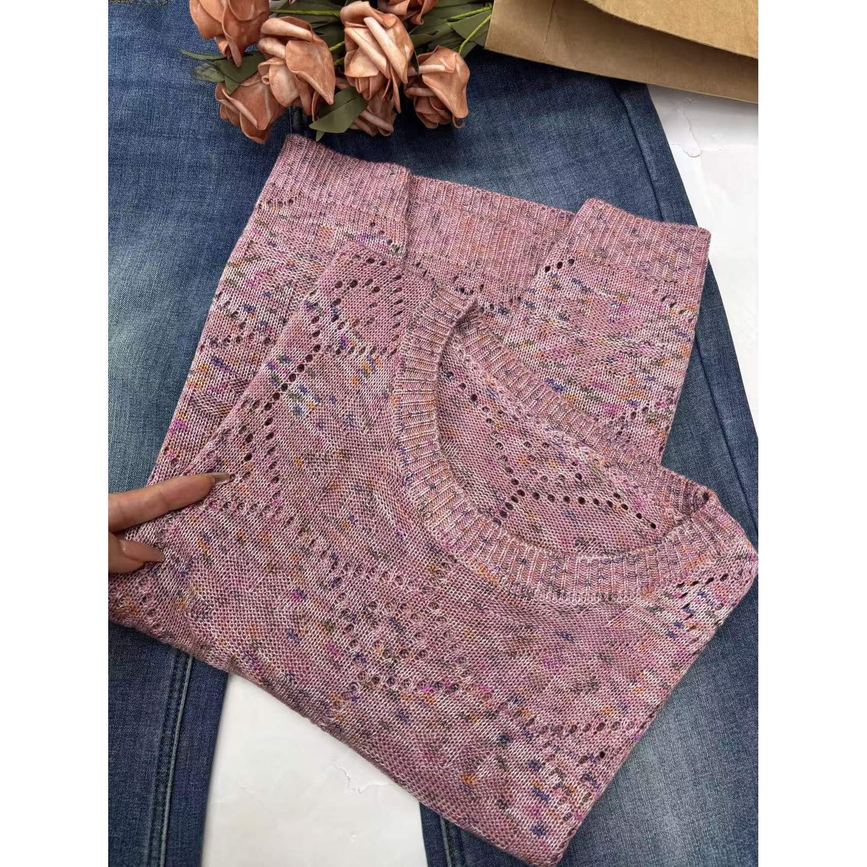 玉姐家漏空显白薄款短袖 新选f1392 J6024