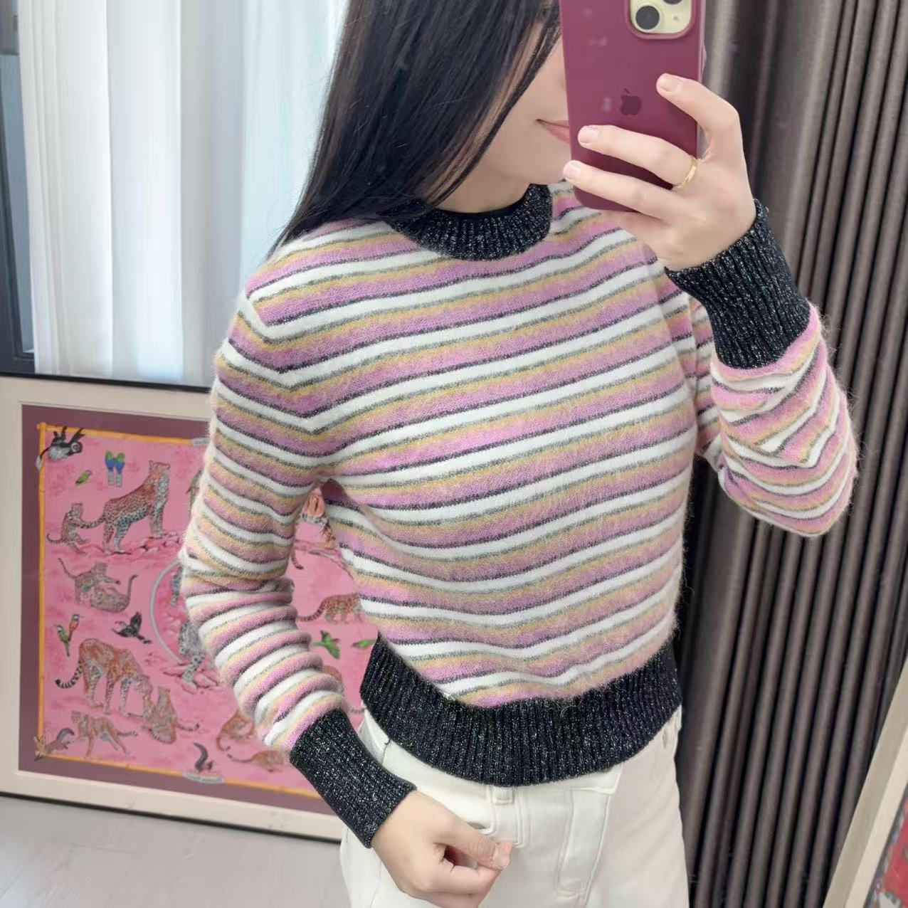 95新 Chanel/香奈儿 坊条纹针织衫36码/251222JCLHQ02