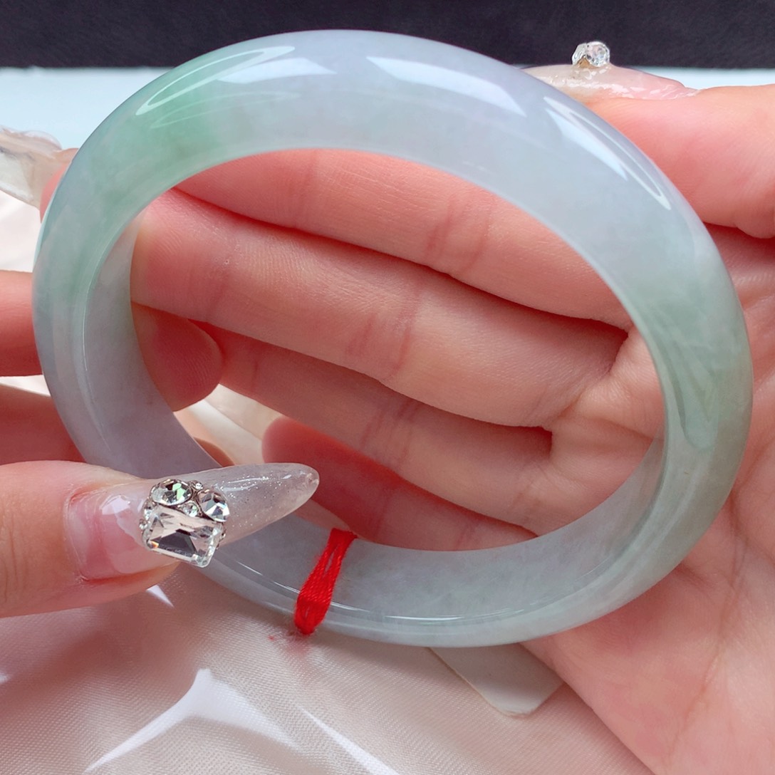 翡翠手镯未镶嵌天然缅甸翡翠A货手镯 62+圈口 30号