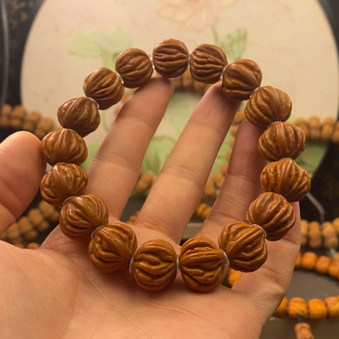 桃核手串18佛手手串