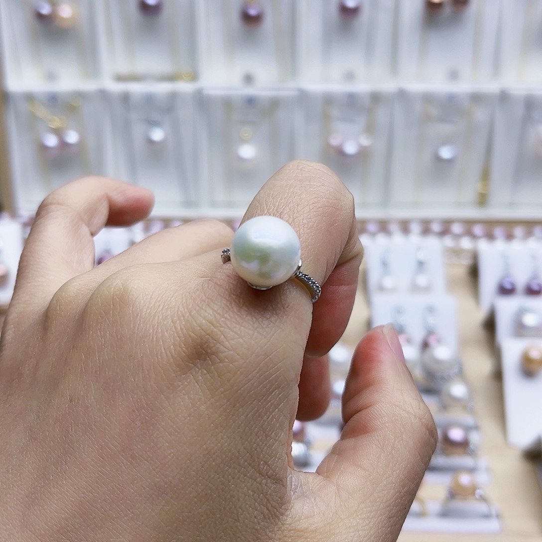 淡水珍珠戒指银S925镶嵌