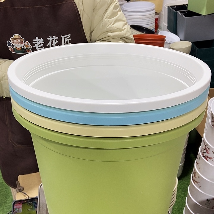 塑料四季盆口37高34.5混色无拖4个