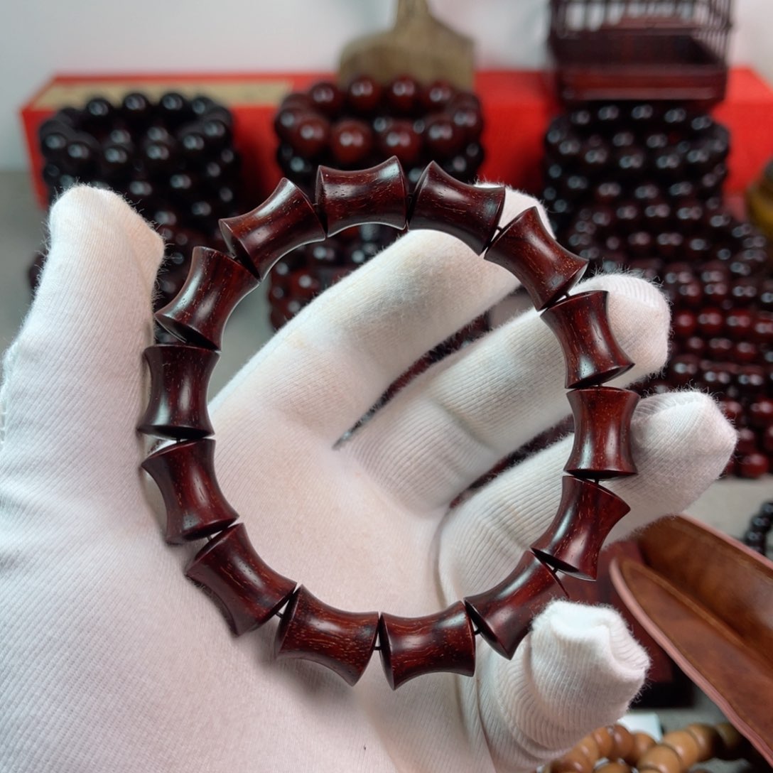 小叶紫檀手串/手链12/15高油密竹节