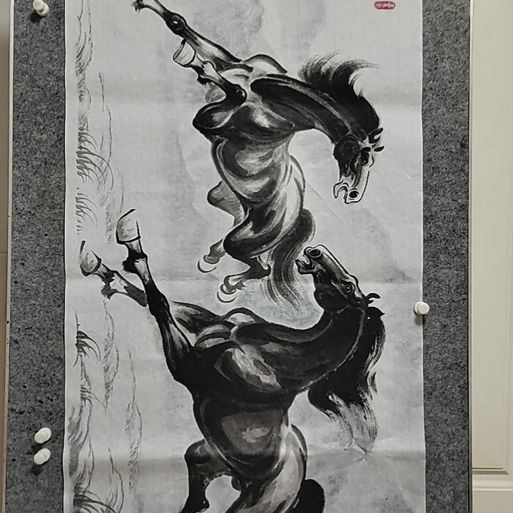 横款横款士宸水墨奔马图