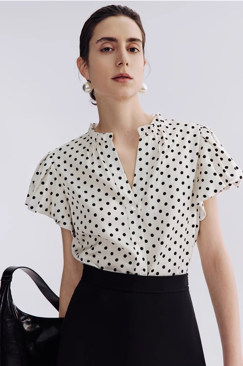 杰瑞【爱丽丝】法式设计感衬衣夏季新款小衫上衣气质高级感短袖衬衫