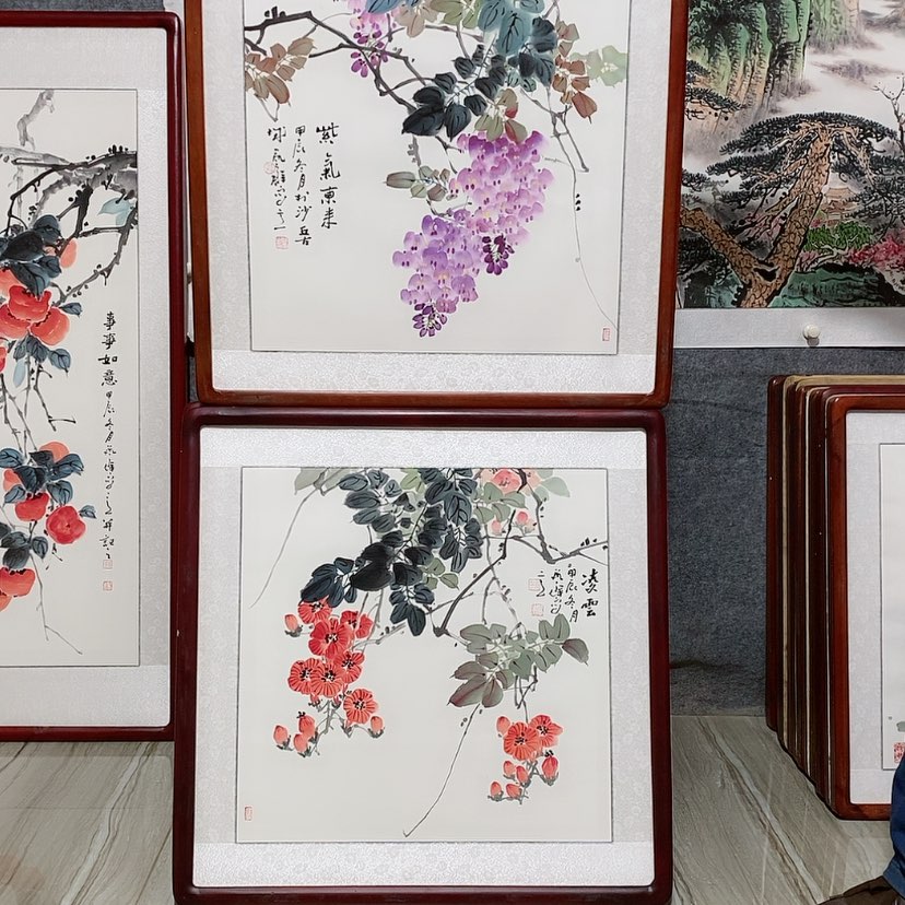 【闪购商品】国画书画作品带框65×65厘米