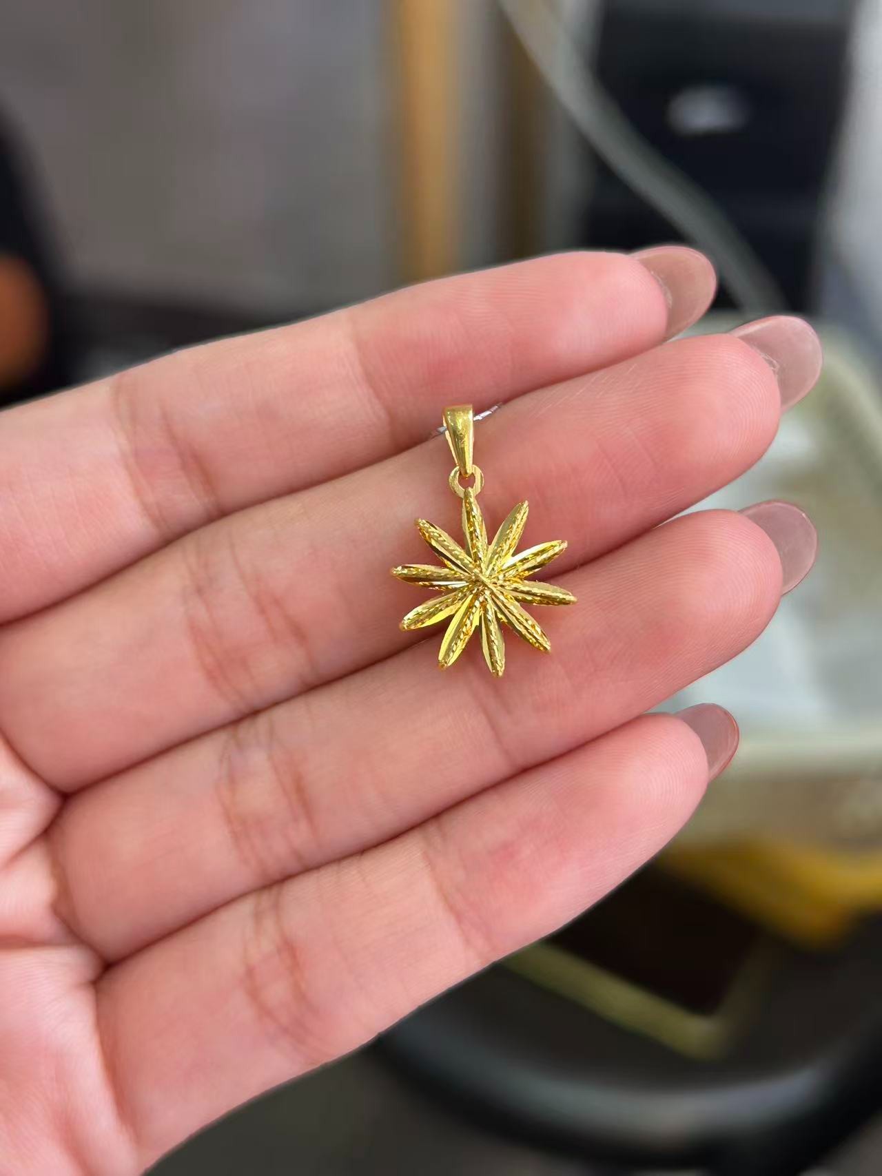 足金999 芒星吊坠