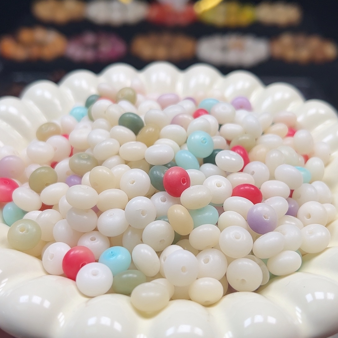 菩提根/象牙果手串微瑕卡9白多宝算盘400颗