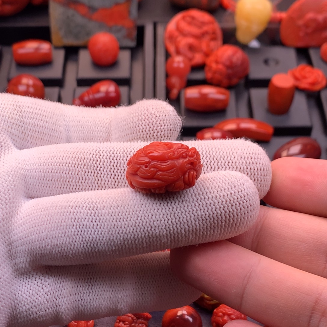 南红玛瑙未镶嵌【传仁】精工雕刻龙龟吊坠17.6*22.9mm