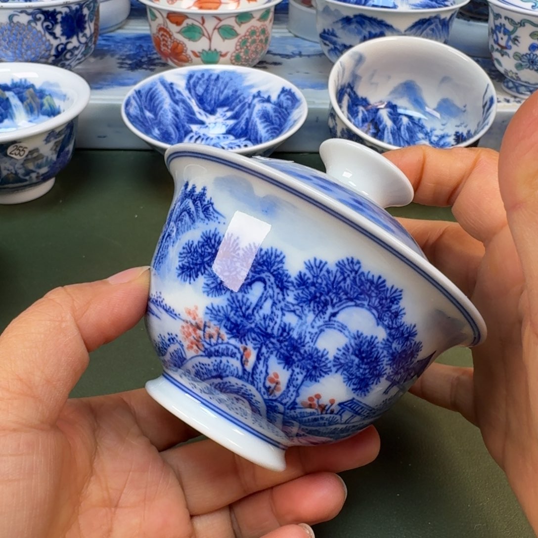 陶景德镇纯手绘茶具圆圆300