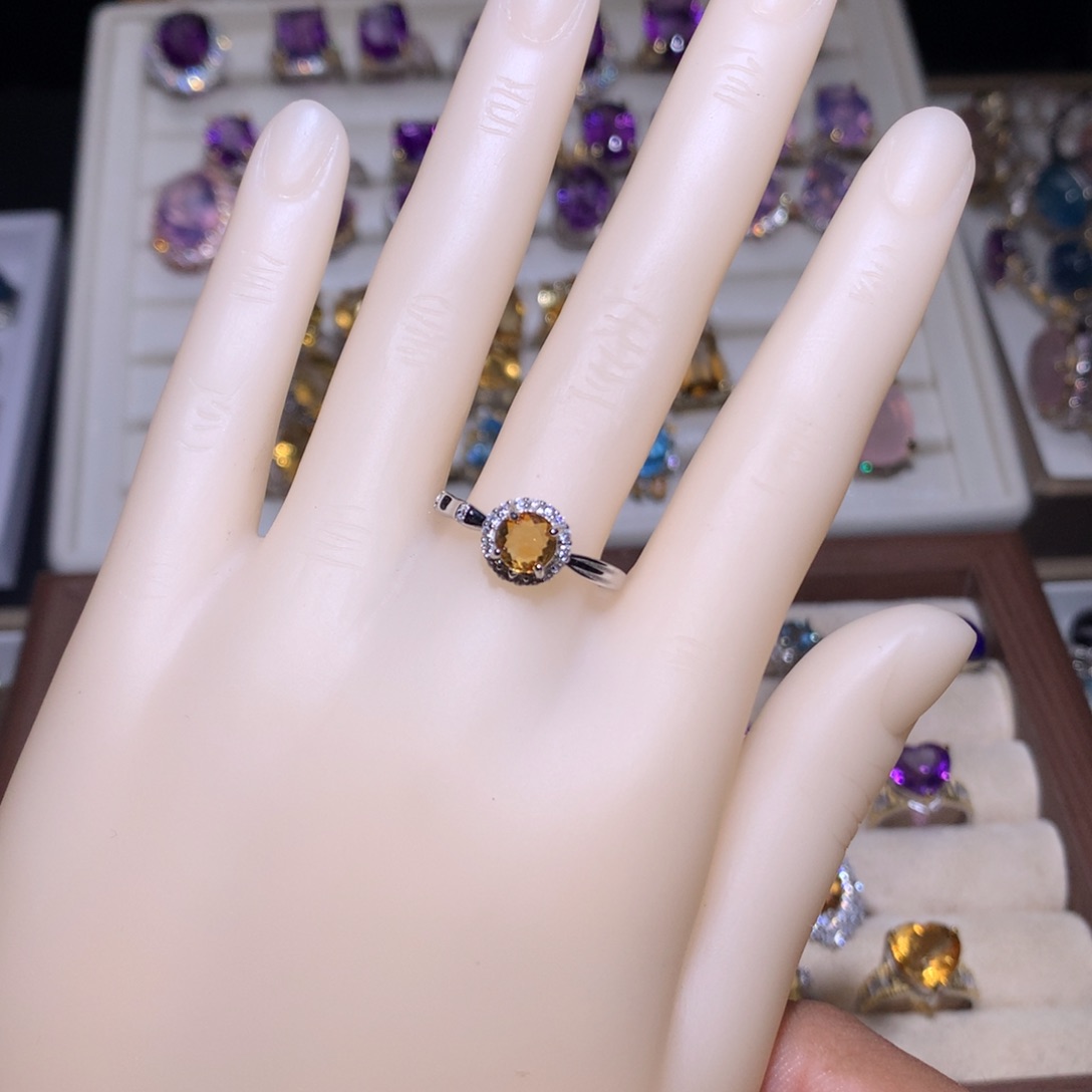 【闪购商品】水晶戒指银S925镶嵌戒指