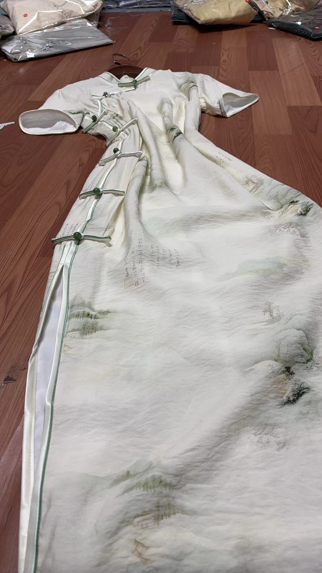 299-米色 【忆江南】素板 旗袍