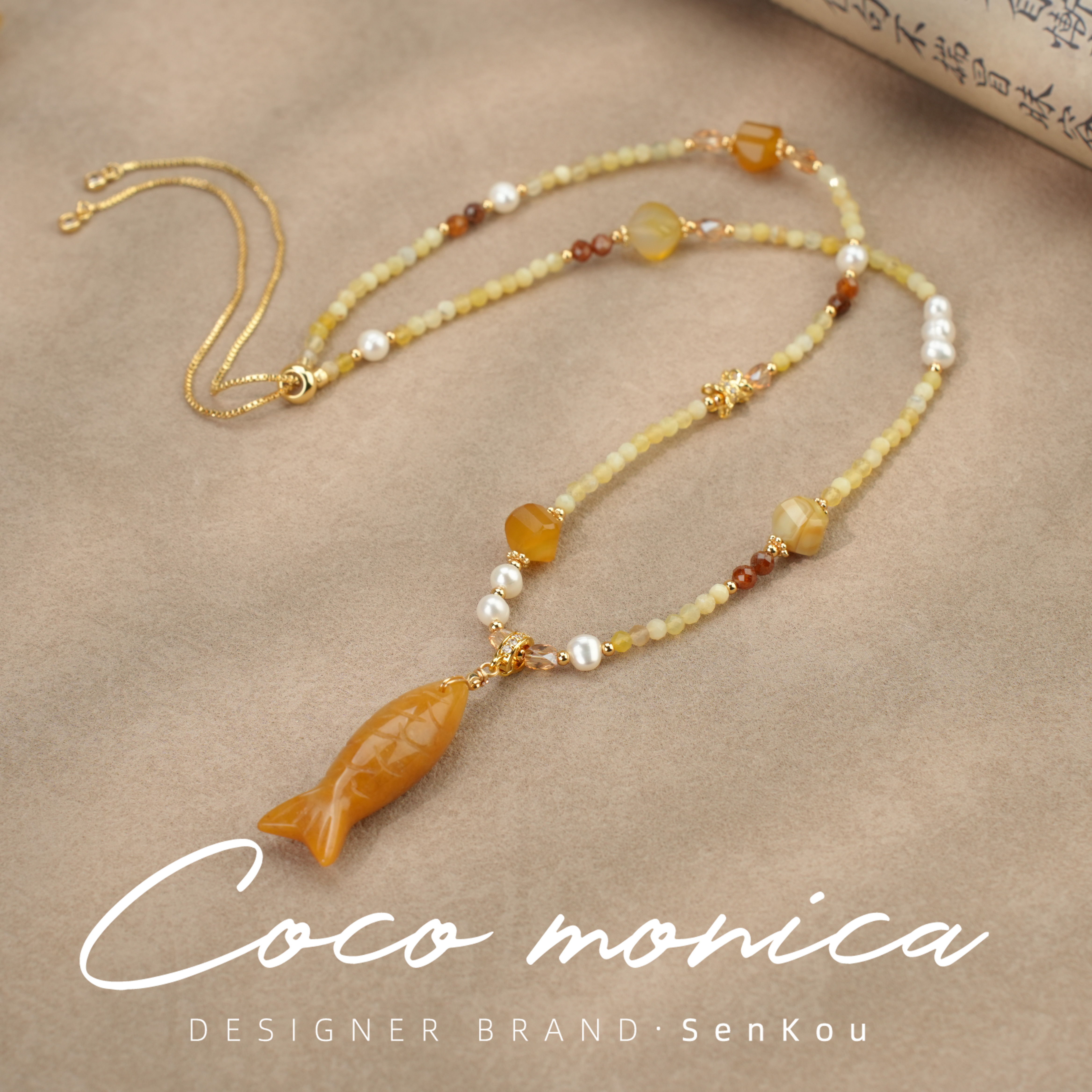 小鱼东陵珍珠项链时尚复古法式简约优雅 AS488