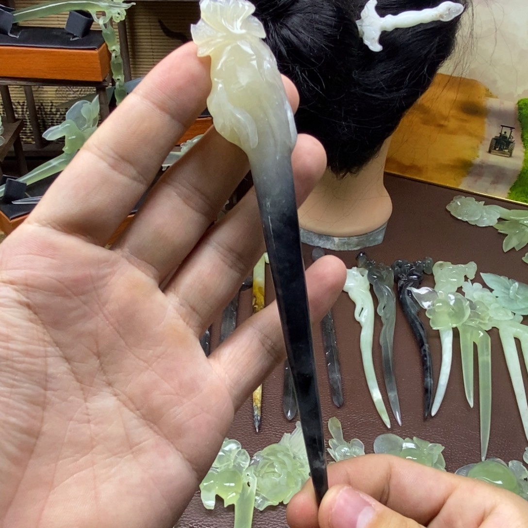 未镶嵌蛇纹石玉发饰