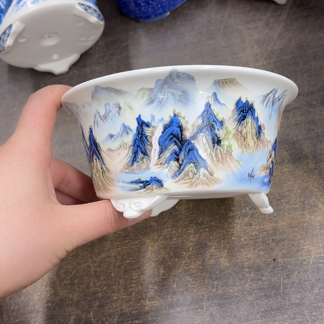 紫砂花盆876号瑕疵15/7’.5