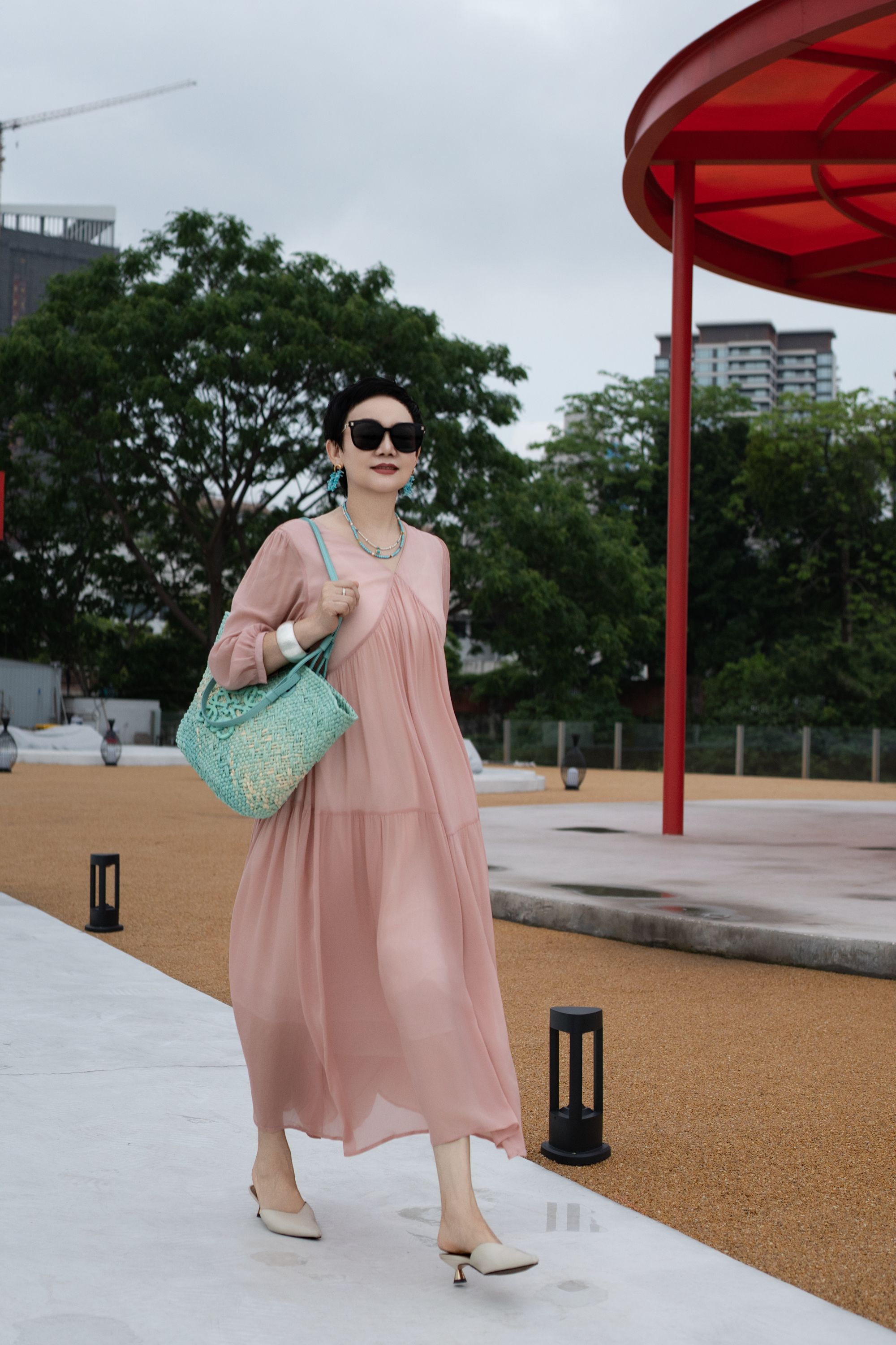 【 LENO.EKO】粉霞-春夏新款高端气质轻奢风设计百搭连衣裙