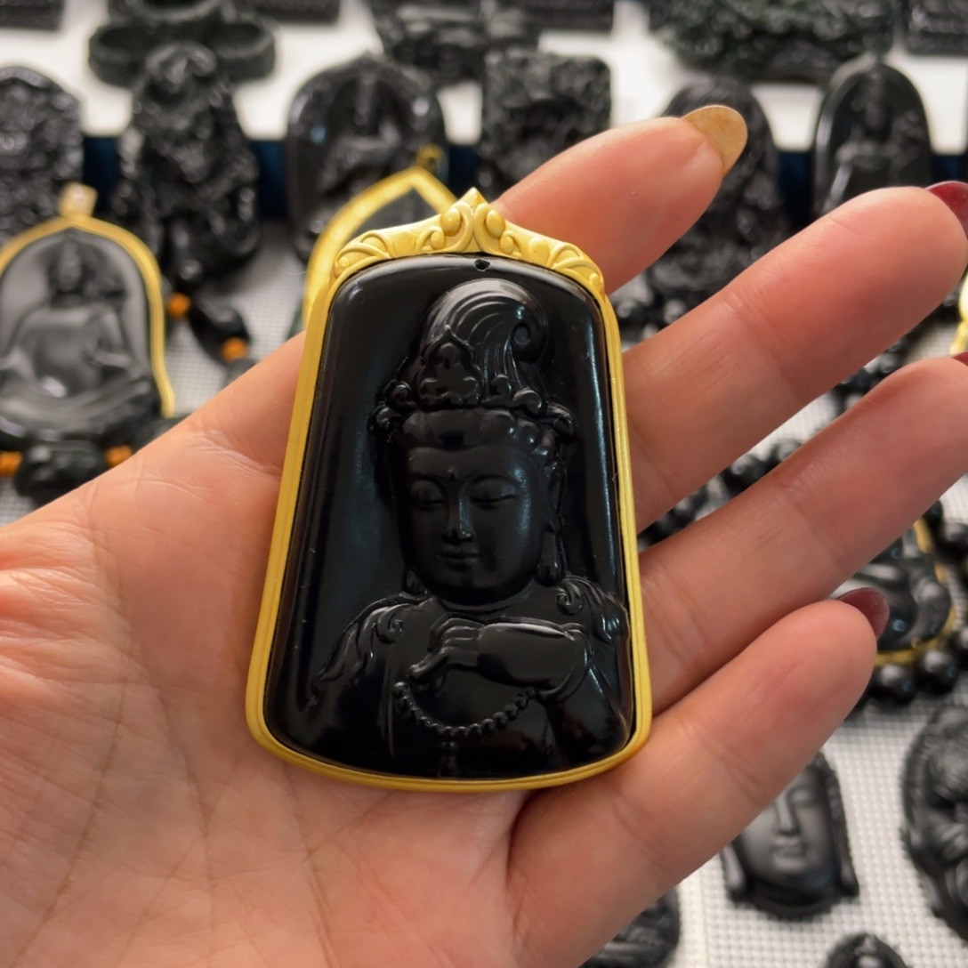 蛇纹石玉吊坠银S925镶嵌超**想