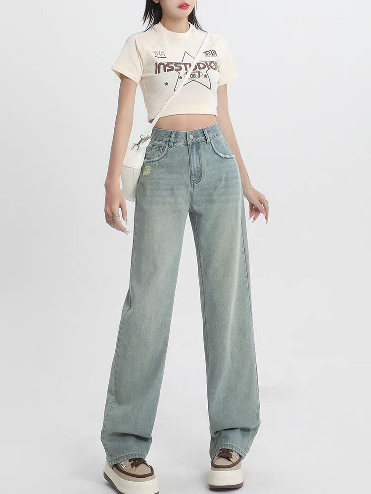 十三行金马南城尾货高货牛仔裤默认微瑕默认刺绣