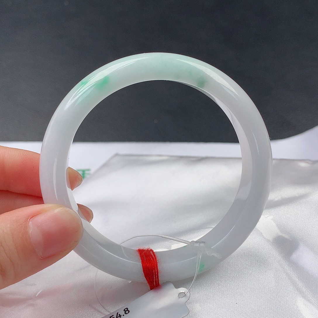 翡翠手镯足铂镶嵌105正55