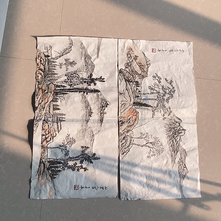 国画两张山水打包