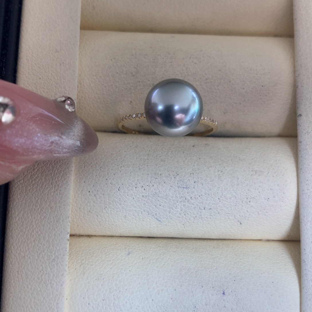 海水珍珠戒指18K金镶嵌