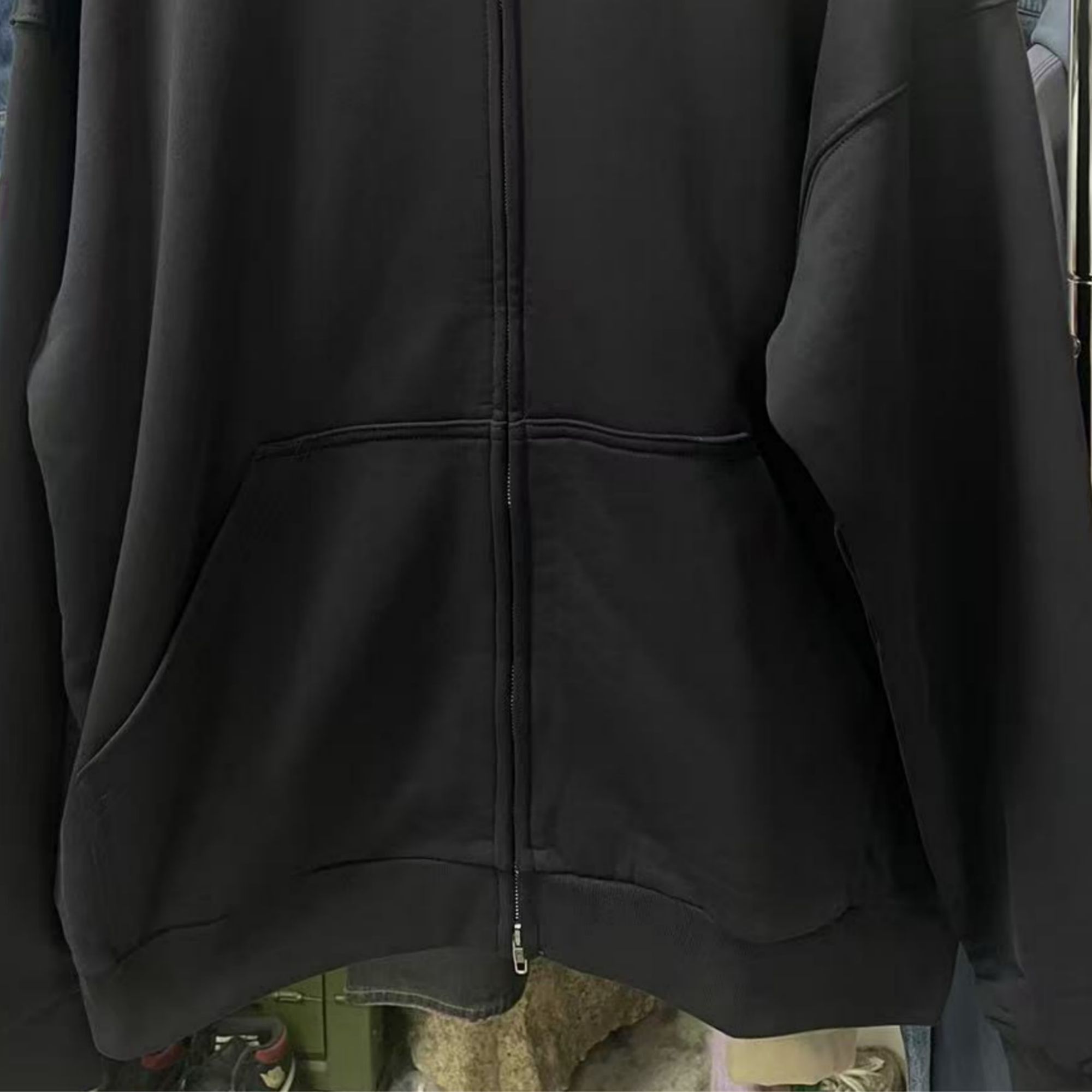 『临时系列』炭黑色连帽卫衣外套